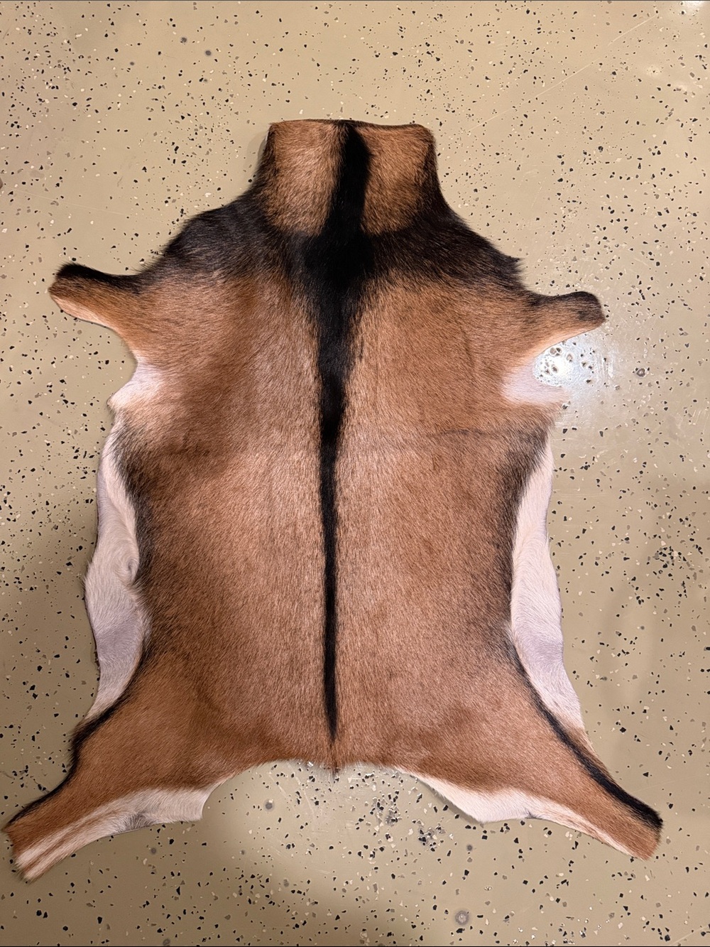 Natural Brown Goat Hide Rug - Soft Fur Accent